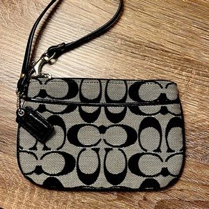 Coach Black signature wristlet